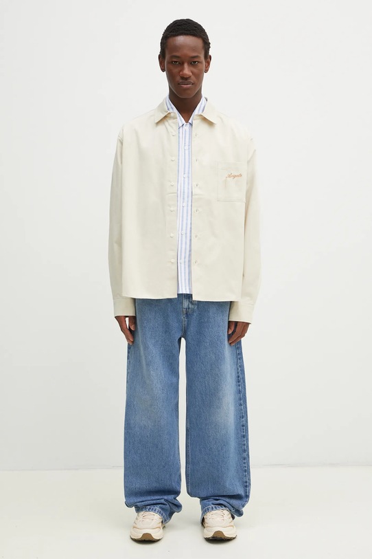 Памучна риза Axel Arigato Ray Overshirt A3119002 бежов