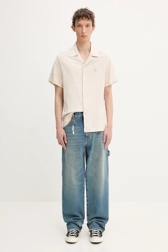 Košeľa s prímesou ľanu Filling Pieces Resort 91799809978