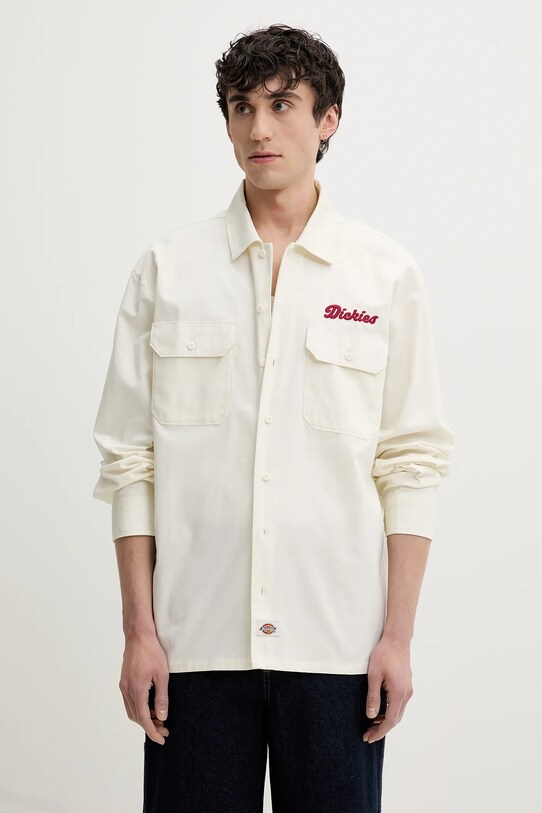Памучна риза Dickies свободна бежов DK0A4Z7PC481