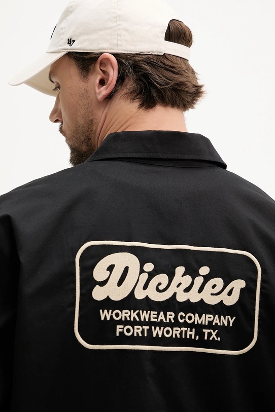 Βαμβακερό πουκάμισο Dickies DK0A4Z7PBLK1 μαύρο