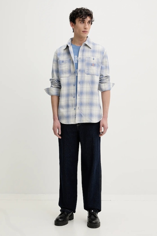 Bavlněná košile Dickies DK0A4XGTK371 modrá SS25