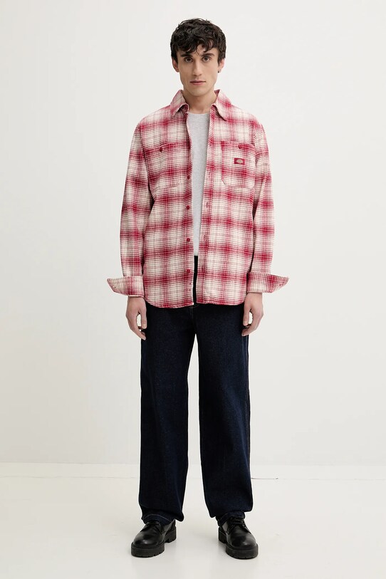 Памучна риза Dickies DK0A4XGT0ER1 червен SS25