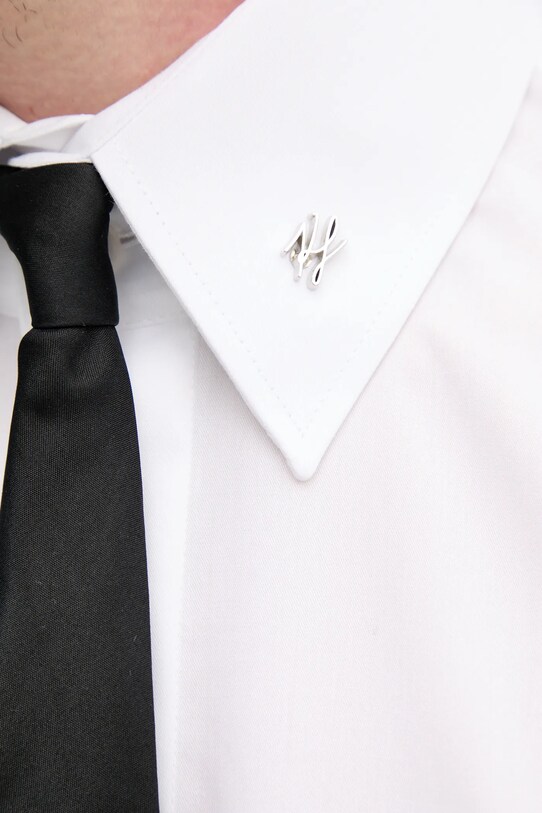 Pamučna košulja Karl Lagerfeld KL STUDIO bijela 552699.605422