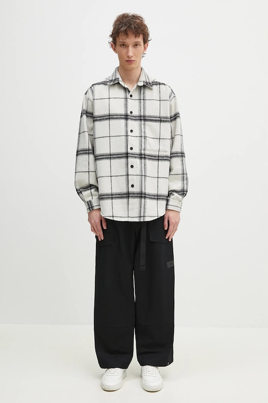 Рубашка с примесью шерсти MKI MIYUKI ZOKU Check Flannel Shirt CHECK.FLANNEL.SHIRT.OFF