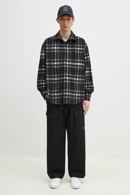 MKI MIYUKI ZOKU camasa din lana Check Flannel Shirt CHECK.FLANNEL.SHIRT.BLA negru