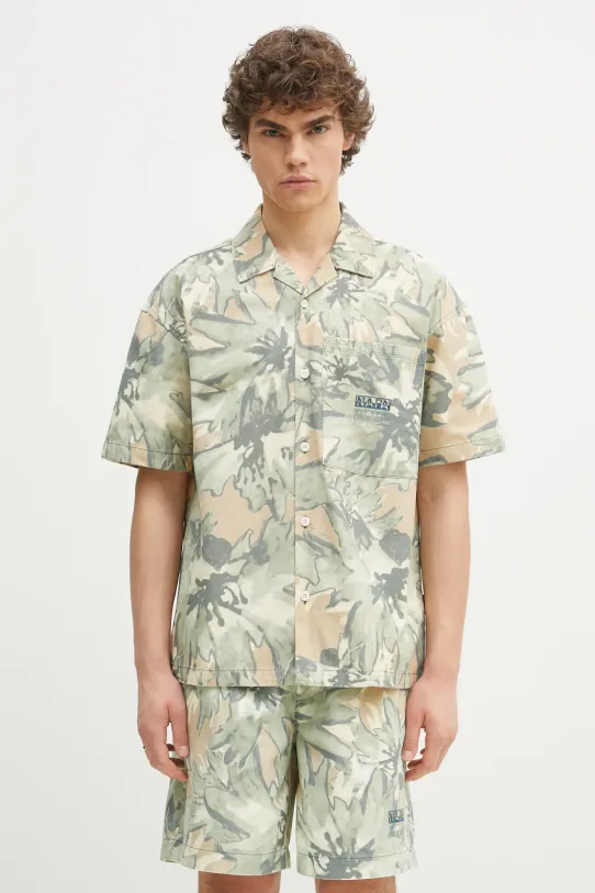 Дънкова риза Napapijri G-Talla памук зелен NP0A4IDJFCU1