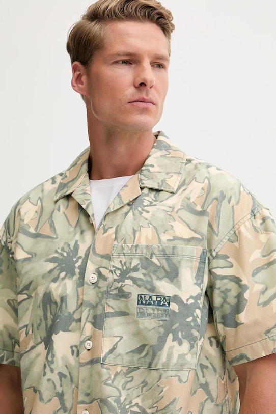 Napapijri koszula jeansowa G-Talla zielony NP0A4IDJFCU1