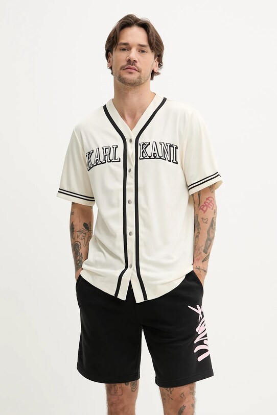 Karl Kani cămașă cu modele bej 60350106