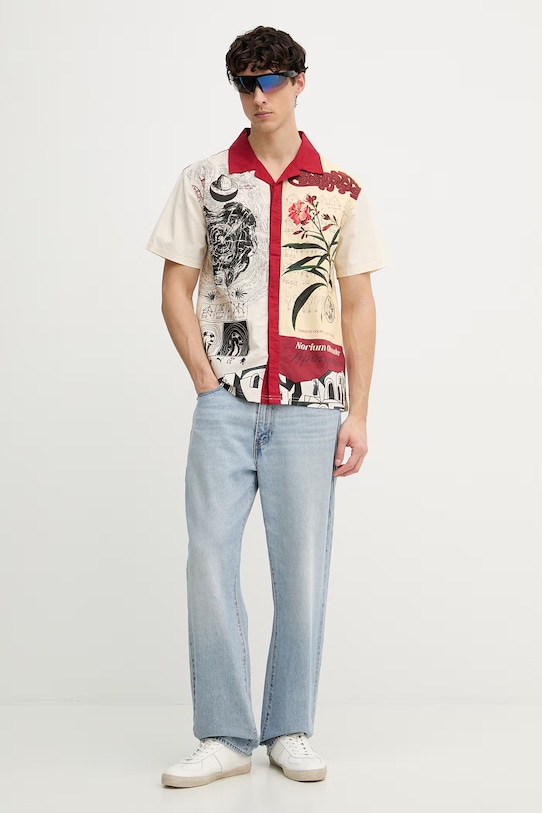 Puma koszula męska bawełniana PALAIS ARTISAN Shirt 629392 beżowy SS25