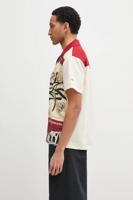 Puma koszula bawełniana PALAIS ARTISAN Shirt 629392 beżowy SS25