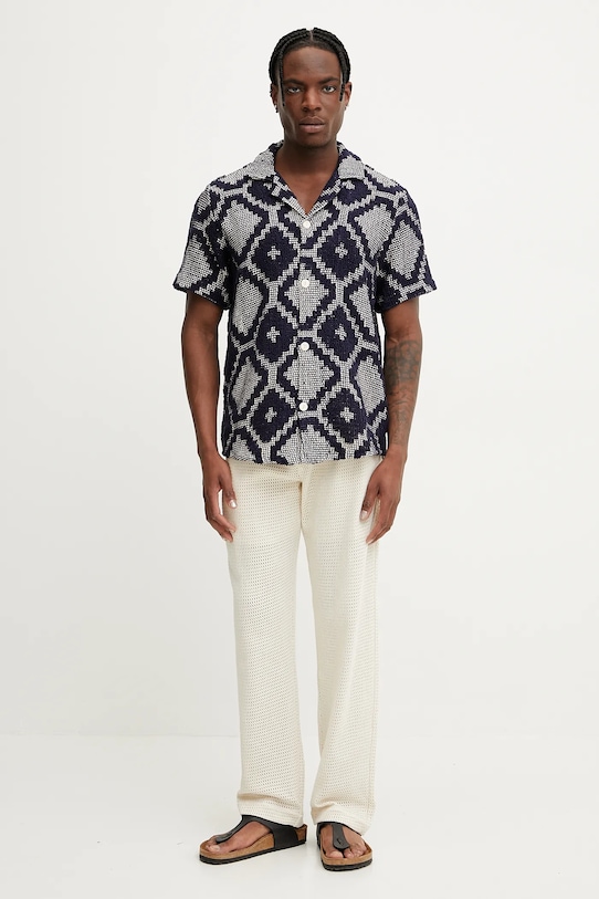 Рубашка OAS 7013.03 тёмно-синий SS25