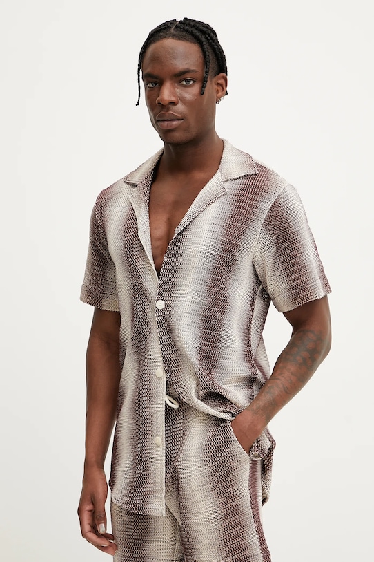 Хлопковая рубашка OAS узор коричневый 7014.05