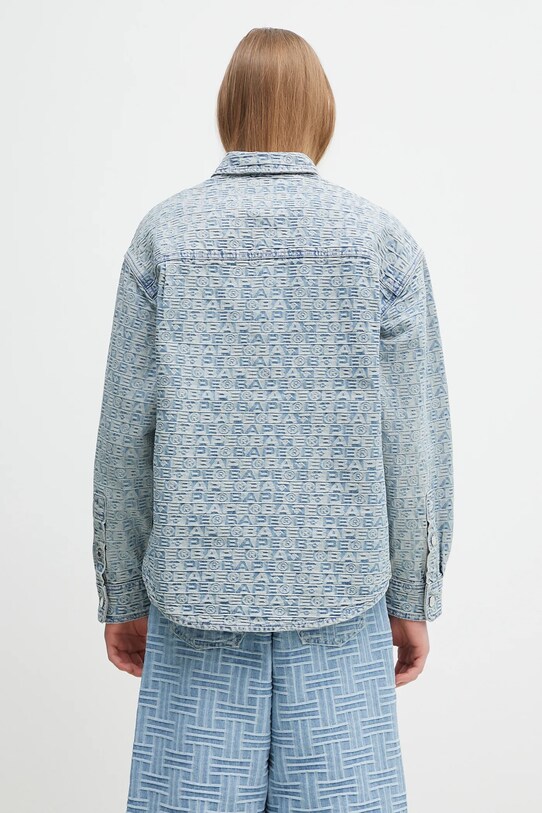 Odzież A Bathing Ape kurtka jeansowa Lux Sport Pattern Jacquard 10Oz Denim 1K80131002 niebieski
