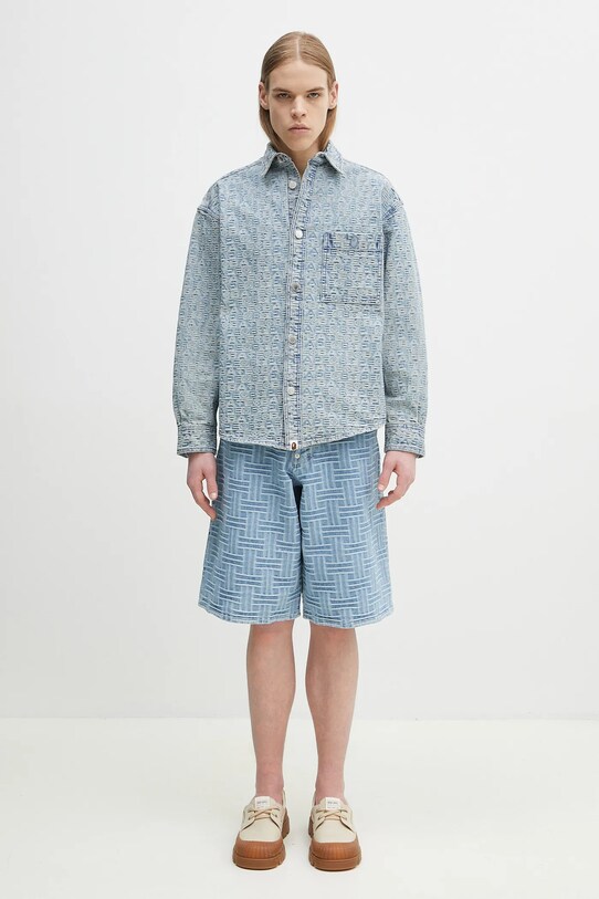 A Bathing Ape kurtka jeansowa Lux Sport Pattern Jacquard 10Oz Denim 1K80131002 niebieski