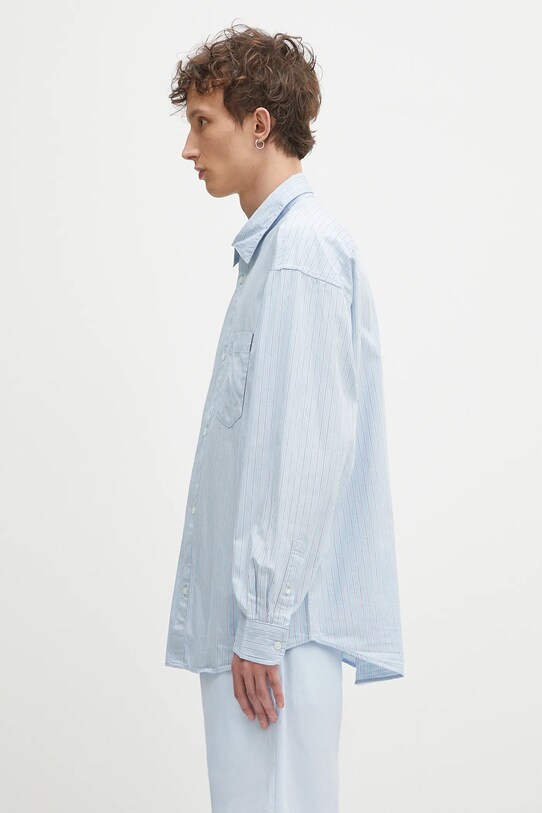 Carhartt WIP koszula bawełniana L/S Notus Shirt I034697.2RBXX niebieski SS25