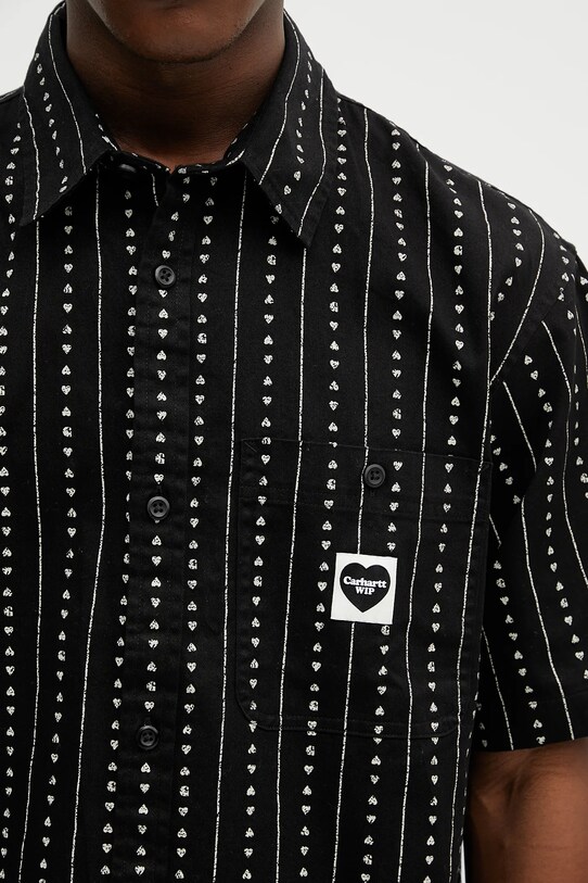 Carhartt WIP koszula bawełniana S/S Drewe Shirt czarny I034537.2S0XX