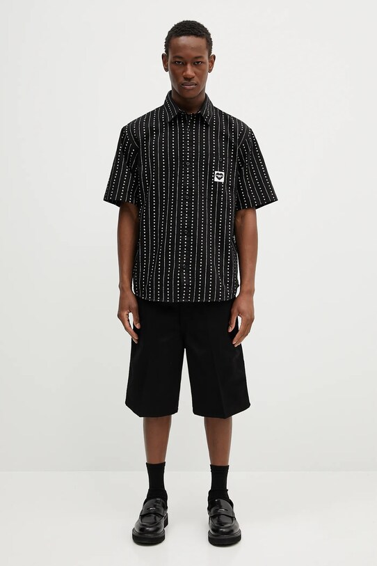 Carhartt WIP cotton shirt S/S Drewe Shirt I034537.2S0XX black