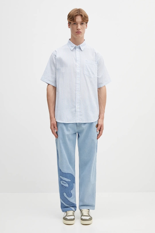 Bavlnená košeľa Carhartt WIP S/S Phelps Shirt I034532.2SSXX modrá