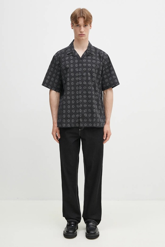 Хлопковая рубашка Carhartt WIP S/S Furoshiki Shirt I034549.2SQXX чёрный