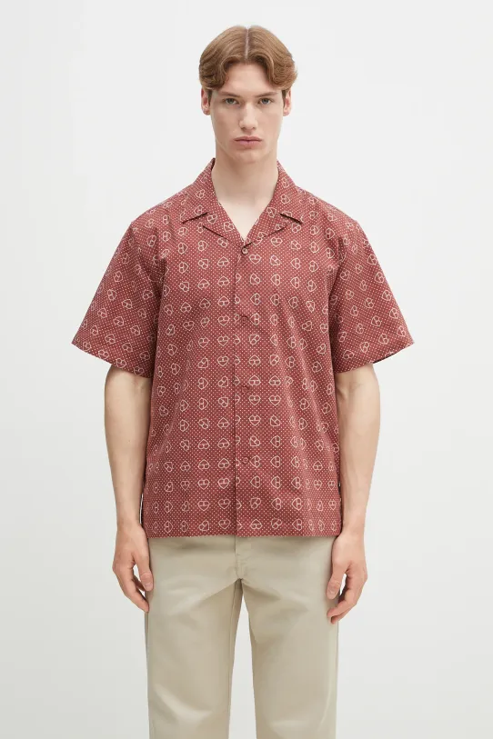 Бавовняна сорочка Carhartt WIP S/S Furoshiki Shirt візерунок коричневий I034549.2UJXX