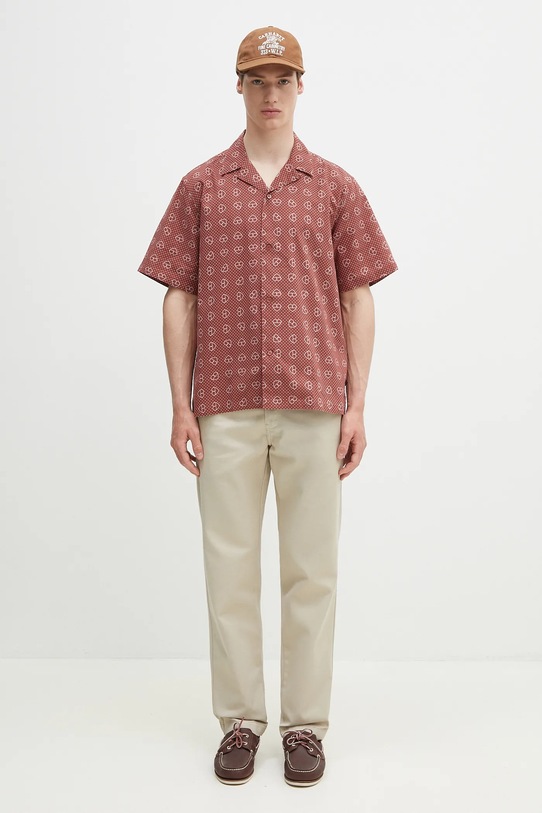 Бавовняна сорочка Carhartt WIP S/S Furoshiki Shirt I034549.2UJXX коричневий