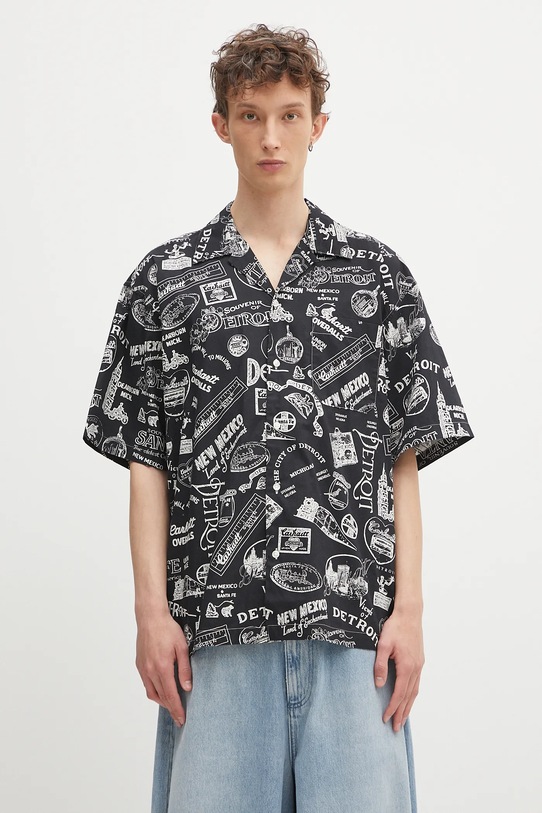 Бавовняна сорочка Carhartt WIP S/S State Souvenir Shirt візерунок чорний I034550.2ULXX