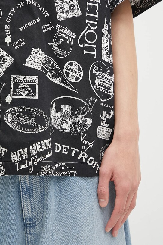 Bavlnená košeľa Carhartt WIP S/S State Souvenir Shirt čierna I034550.2ULXX