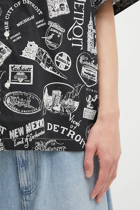 Бавовняна сорочка Carhartt WIP S/S State Souvenir Shirt чорний I034550.2ULXX