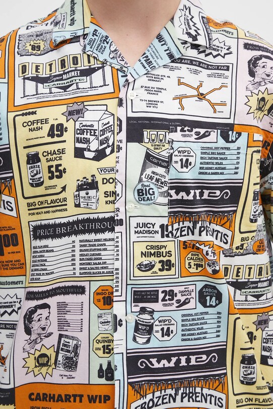 Carhartt WIP cămașă din amestec de in S/S Catalogue Shirt multicolor I034548.2UDXX