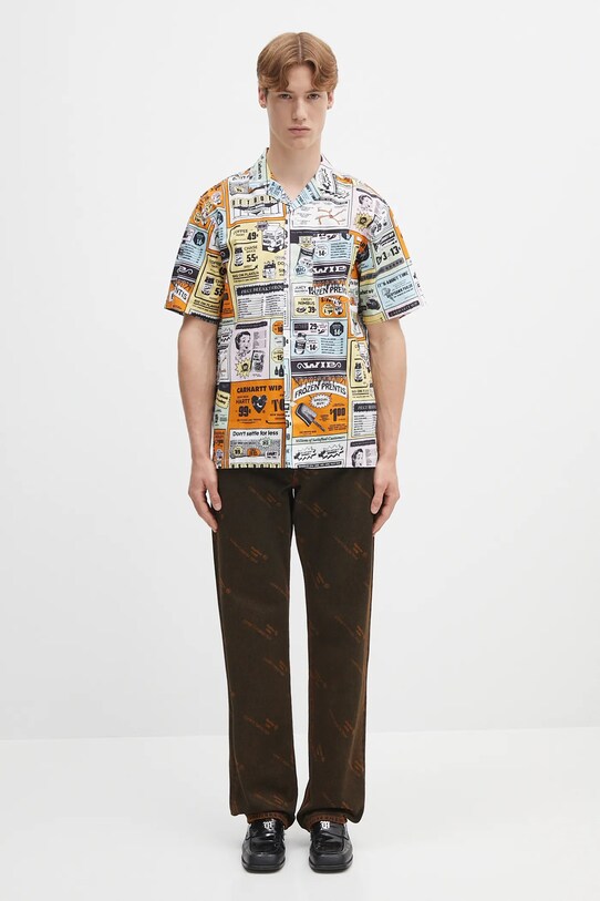 Carhartt WIP camicia in lino misto S/S Catalogue Shirt I034548.2UDXX multicolore