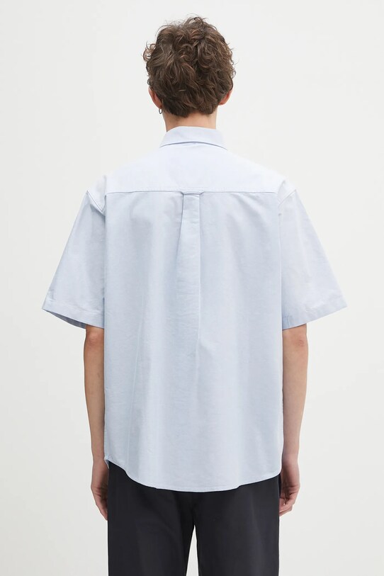Odzież Carhartt WIP koszula bawełniana S/S Braxton Shirt I031454.1ONXX niebieski