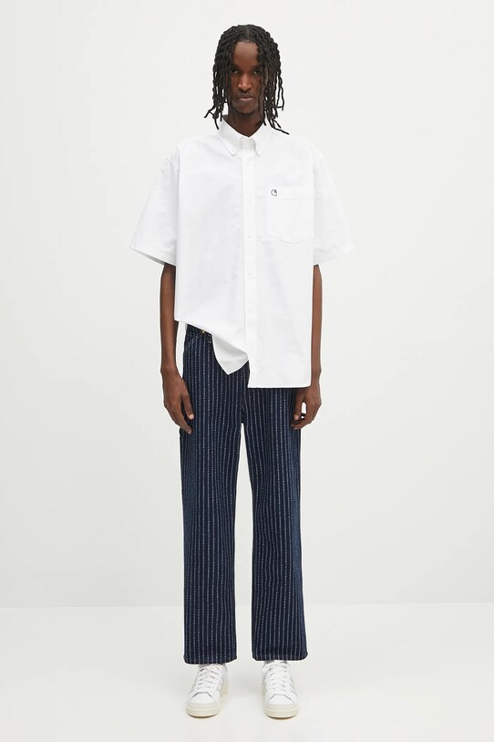 Carhartt WIP koszula bawełniana S/S Braxton Shirt I031454.00AXX biały