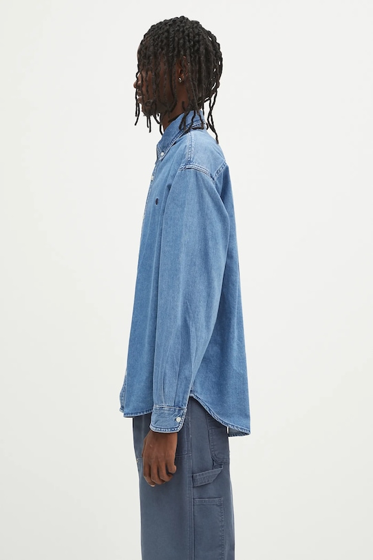 Džínová košile Carhartt WIP L/S Lucas Shirt I034525.106 modrá AW25