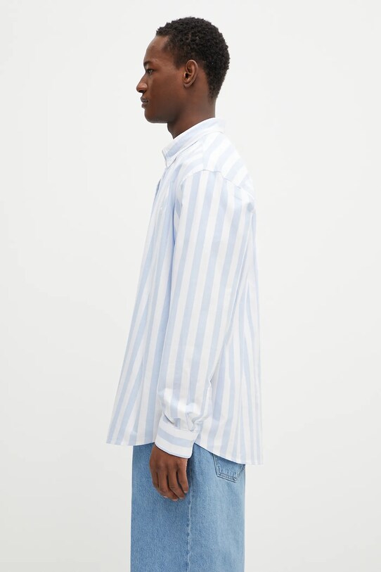 Carhartt WIP cămașă din bumbac L/S Dillion Shirt I033027.21TXX albastru SS25