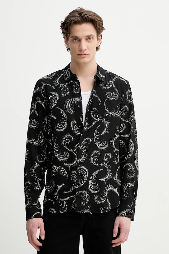 The Kooples cămașă lung negru HCCL30019K