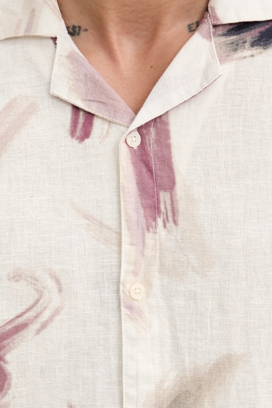 Ľanová košeľa Hollister Co. KI325.5060.107 béžová