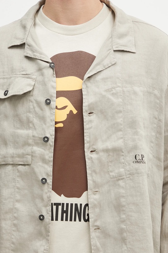 Льняная рубашка C.P. Company серый 18CMOS240A005415G