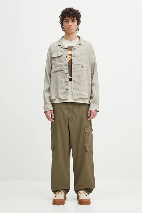 Льняная рубашка C.P. Company 18CMOS240A005415G серый