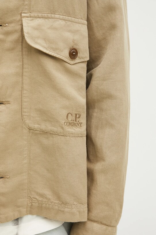 C.P. Company linen blend shirt green 18CMOS242A006501G