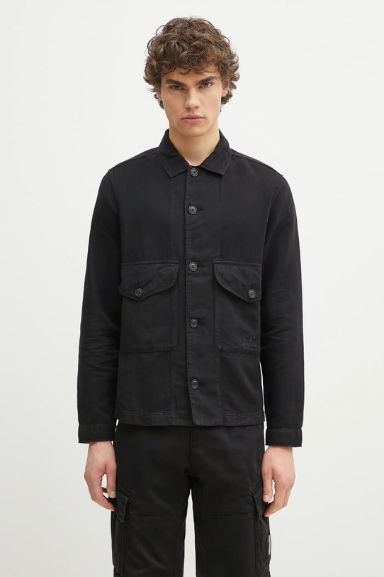 Рубашка с примесью льна C.P. Company casual чёрный 18CMOS242A006501G