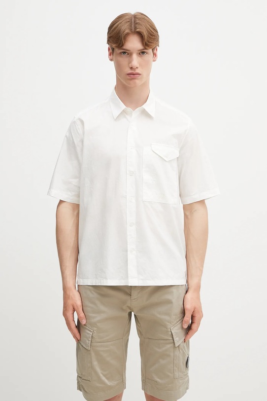 Хлопковая рубашка C.P. Company casual белый 18CMSH249A005328G