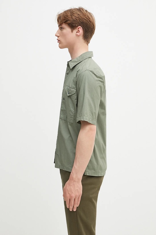 C.P. Company koszula bawełniana 18CMSH249A005328G zielony SS25