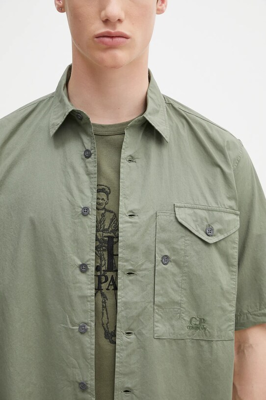 C.P. Company koszula bawełniana zielony 18CMSH249A005328G