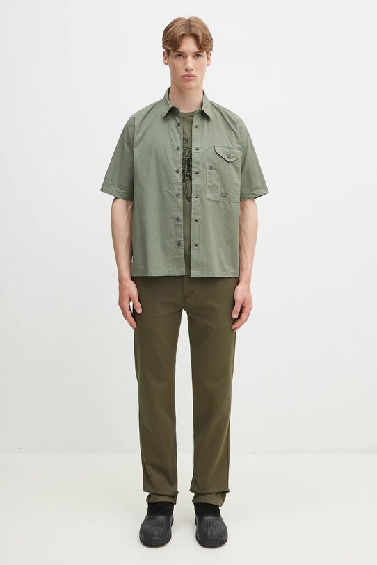 C.P. Company koszula bawełniana 18CMSH249A005328G zielony