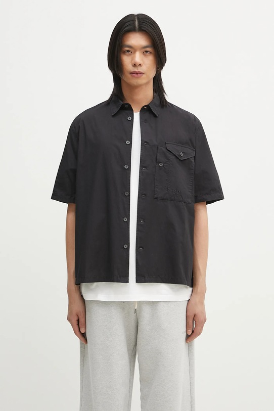Βαμβακερό πουκάμισο C.P. Company casual μαύρο 18CMSH249A005328G