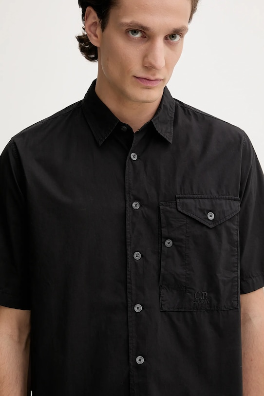 C.P. Company koszula bawełniana czarny 18CMSH249A005328G