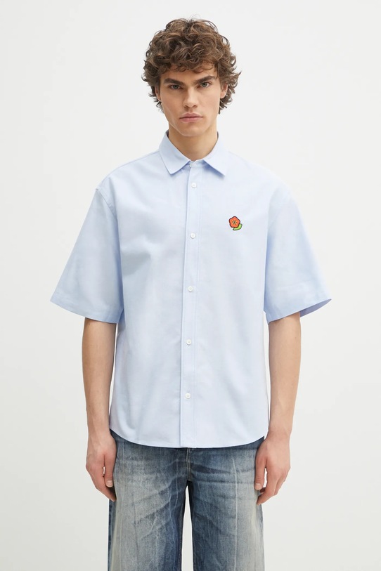 Kenzo koszula bawełniana bawełna niebieski FF55CH1279LO.64