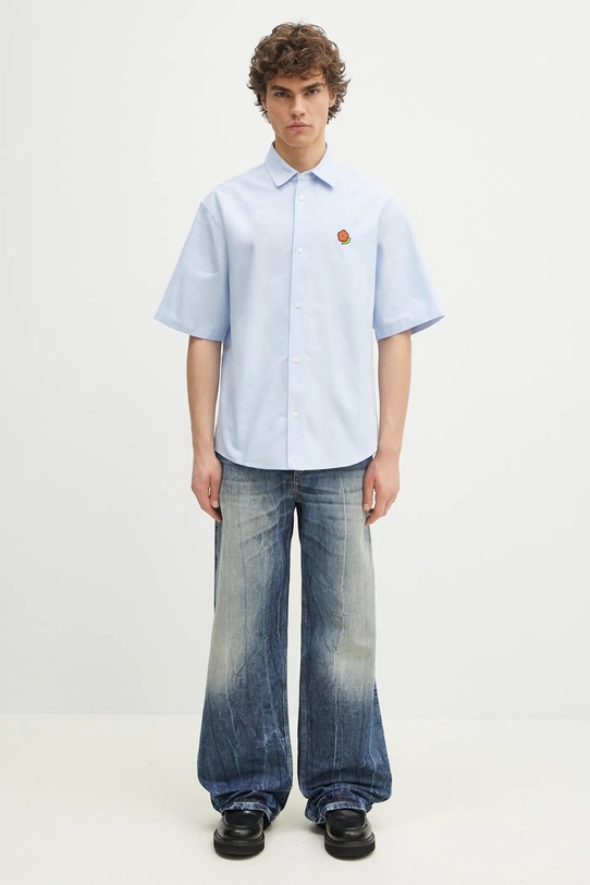 Kenzo koszula bawełniana FF55CH1279LO.64 niebieski