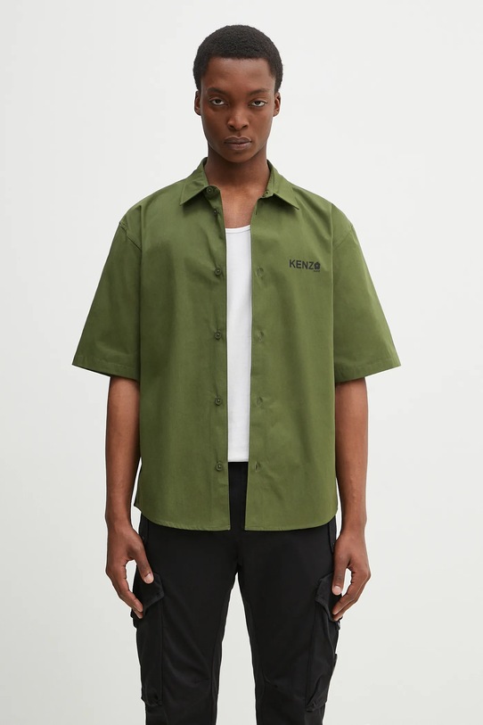 Kenzo koszula bawełniana bawełna zielony FF55CH1299LP.50