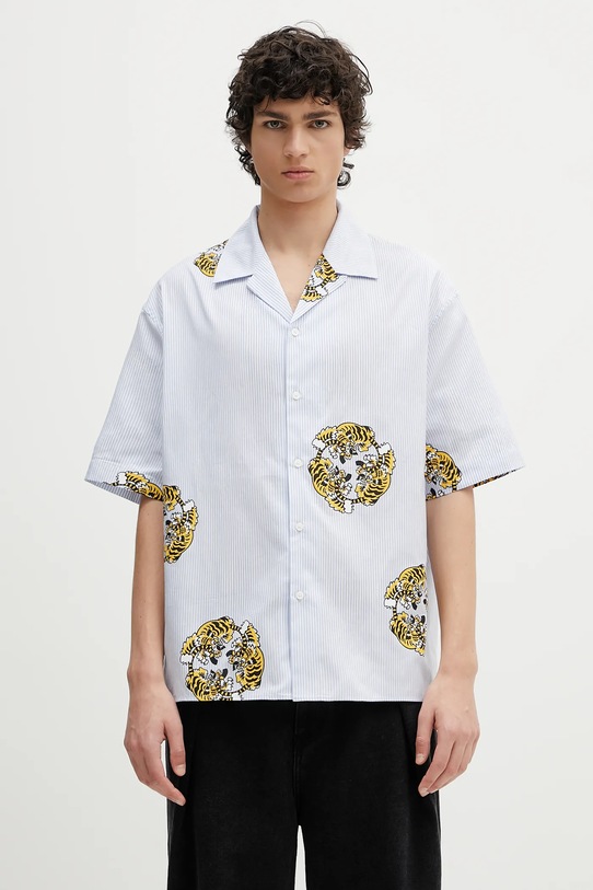 Kenzo koszula bawełniana nadruk niebieski FF55CH1309A5.64
